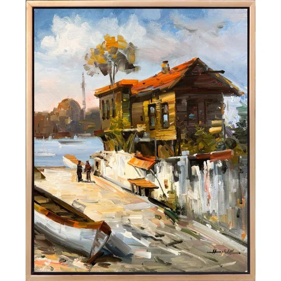 Those Waiting on the Dock Oil Painting