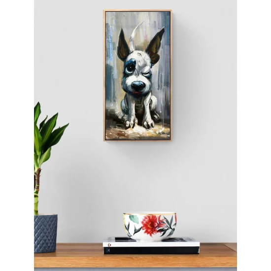 Cute White Dog Oil Painting
