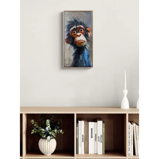 Hüzünlü Maymun Yağlı Boya Tablosu