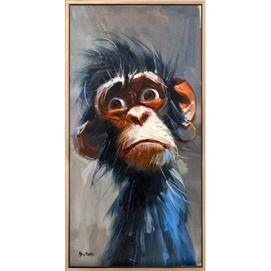 Hüzünlü Maymun Yağlı Boya Tablosu