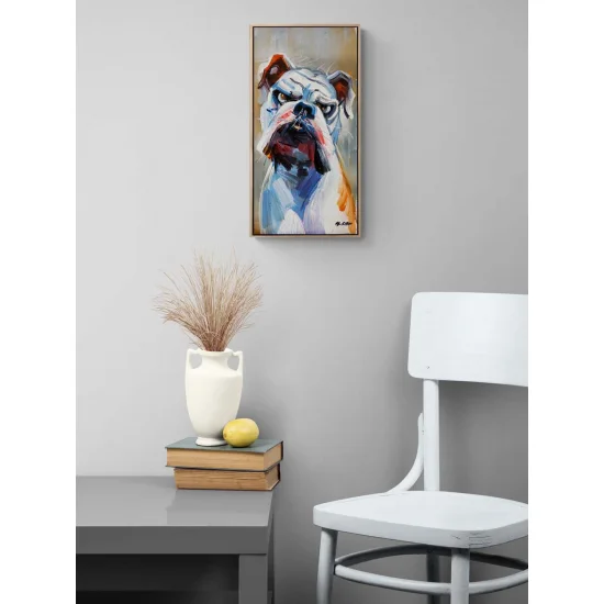 Grumpy Dog Oil Painting
