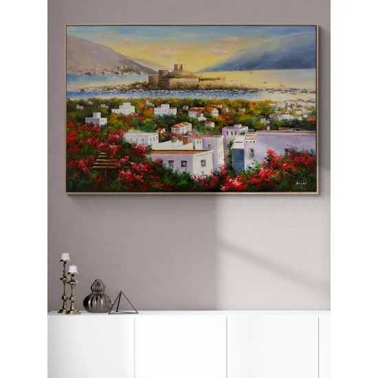 Gün Batarken Bodrum Kalesi Yağlı Boya Tablosu