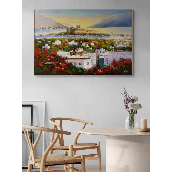 Gün Batarken Bodrum Kalesi Yağlı Boya Tablosu