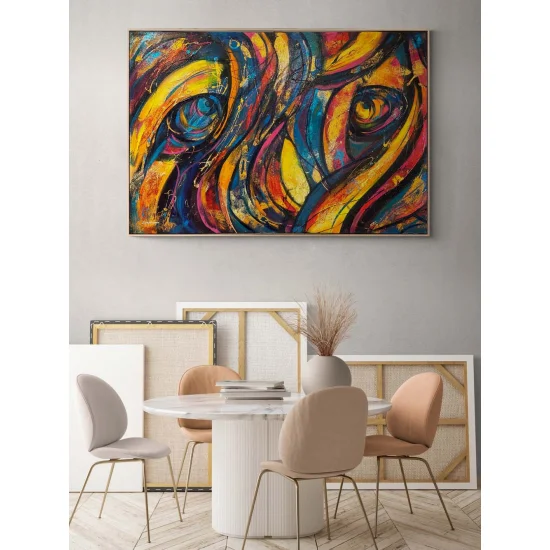 Renkli Düşler Melodisi Yağlı Boya Tablosu