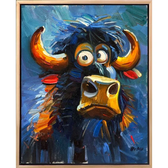 Şaşkın Bizon Yağlı Boya Tablosu