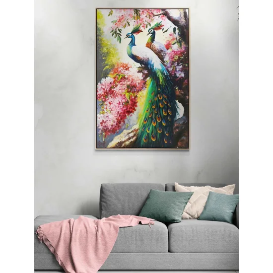 Peacocks in the Garden Oil Painting