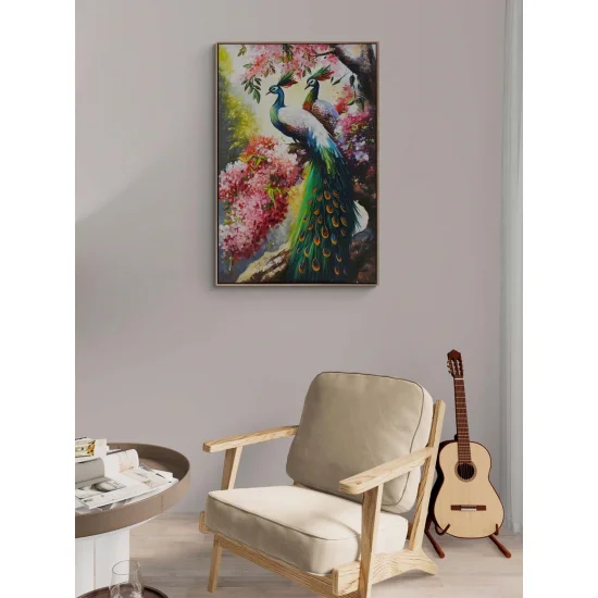 Peacocks in the Garden Oil Painting