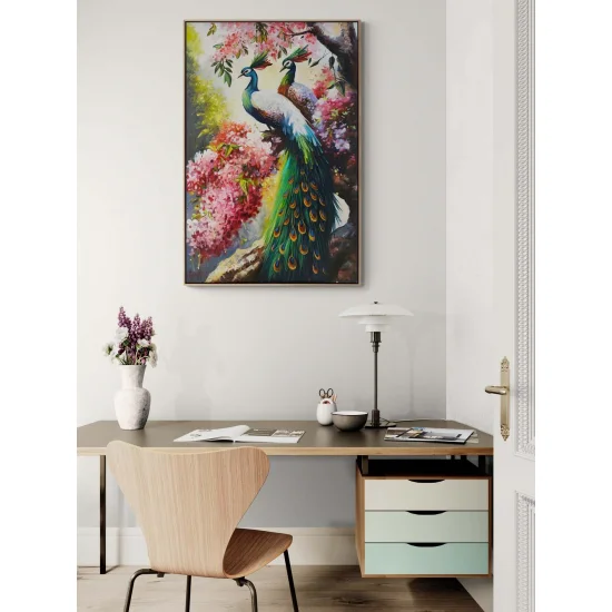 Peacocks in the Garden Oil Painting