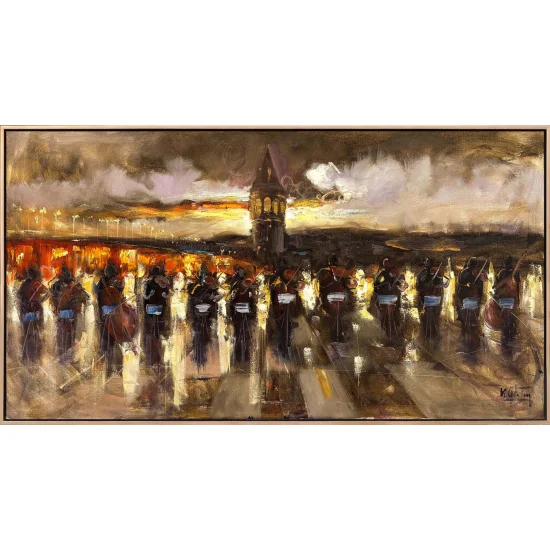 Galata Kulesinin Orkestrası Yağlı Boya Tablosu