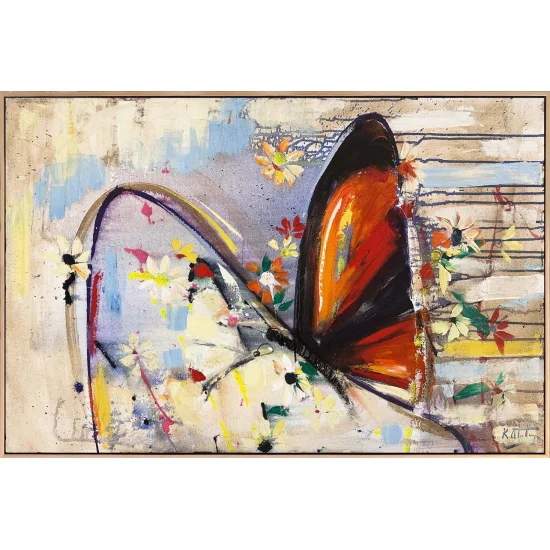 Flowers and Butterfly Oil Painting