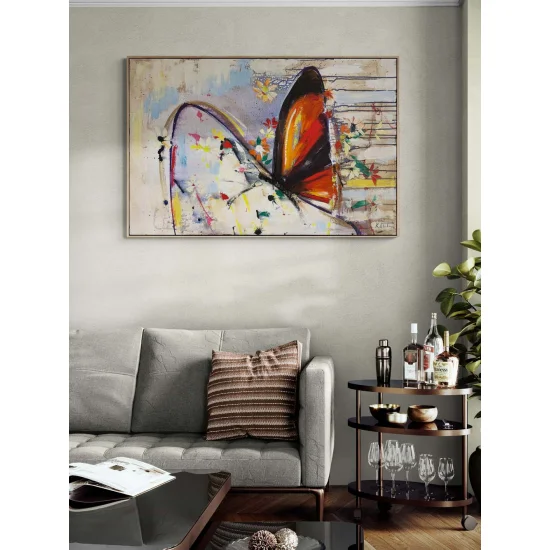 Flowers and Butterfly Oil Painting