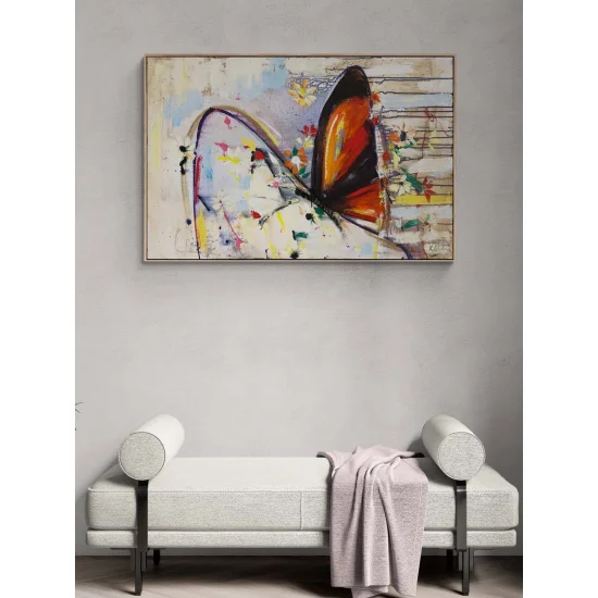 Flowers and Butterfly Oil Painting