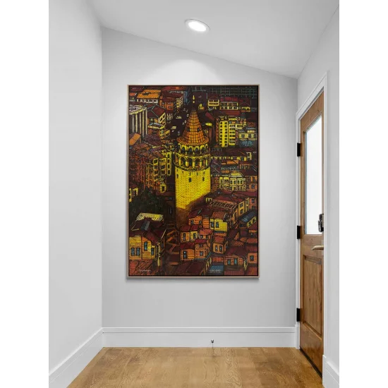 Galatanın Işığında İstanbul Yağlı Boya Tablosu