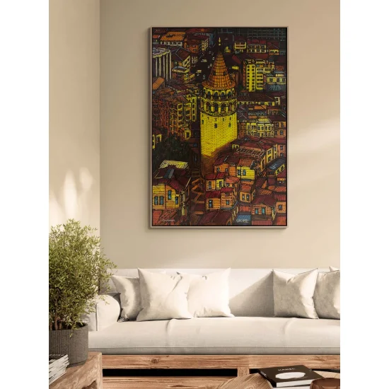 Galatanın Işığında İstanbul Yağlı Boya Tablosu