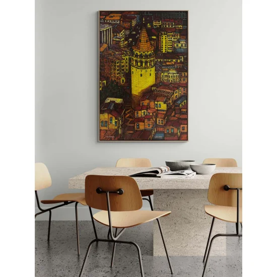 Galatanın Işığında İstanbul Yağlı Boya Tablosu