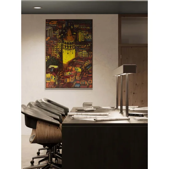 Galatanın Işığında İstanbul Yağlı Boya Tablosu