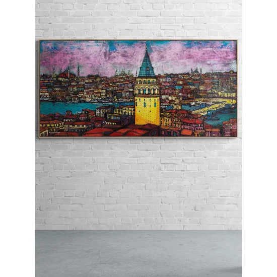 İstanbul Boğazının Işıltısı Yağlı Boya Tablosu