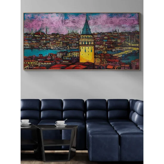 İstanbul Boğazının Işıltısı Yağlı Boya Tablosu