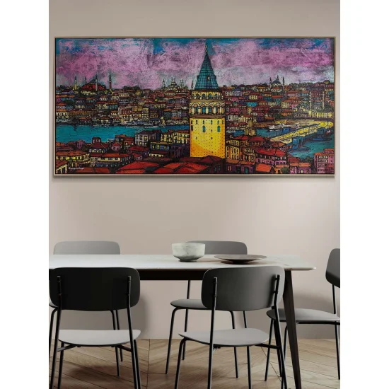 İstanbul Boğazının Işıltısı Yağlı Boya Tablosu