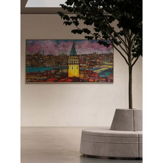 İstanbul Boğazının Işıltısı Yağlı Boya Tablosu