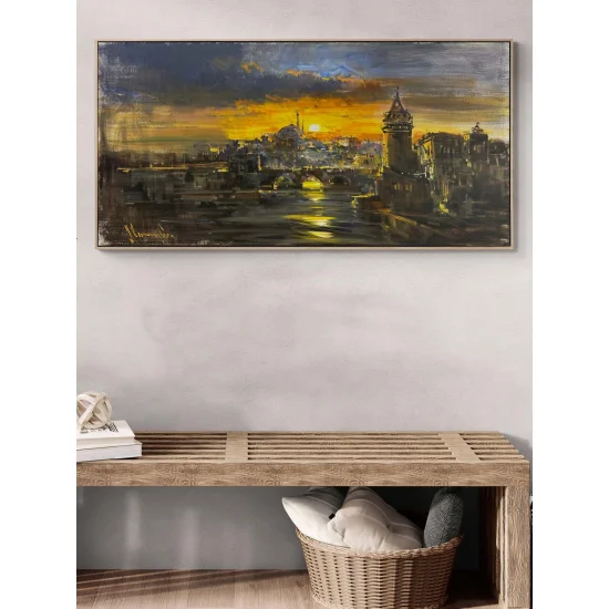 İstanbul Boğazında Akşamüstü Yağlı Boya Tablosu