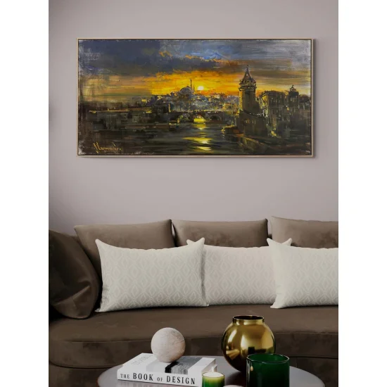 İstanbul Boğazında Akşamüstü Yağlı Boya Tablosu