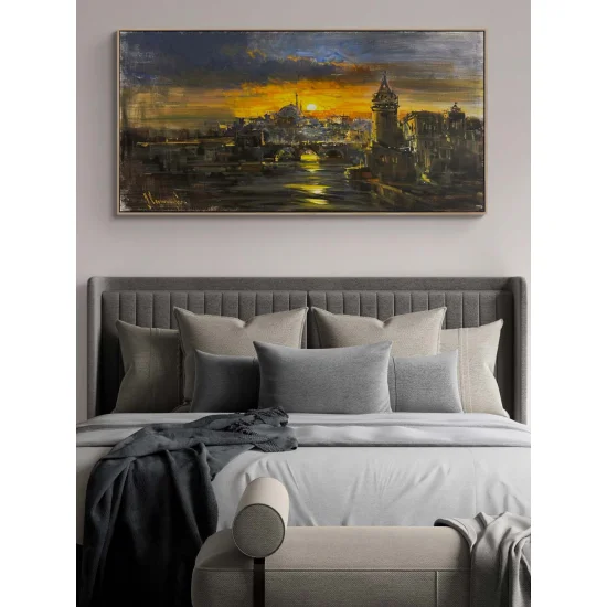 İstanbul Boğazında Akşamüstü Yağlı Boya Tablosu