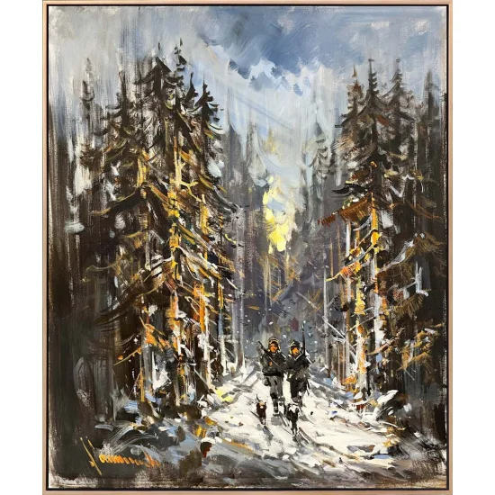 Av ve Kışın Gölgeler Yağlı Boya Tablosu