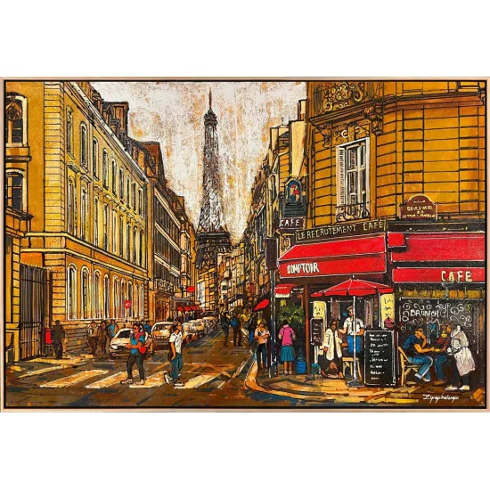 Street Lights in Paris Oil Painting