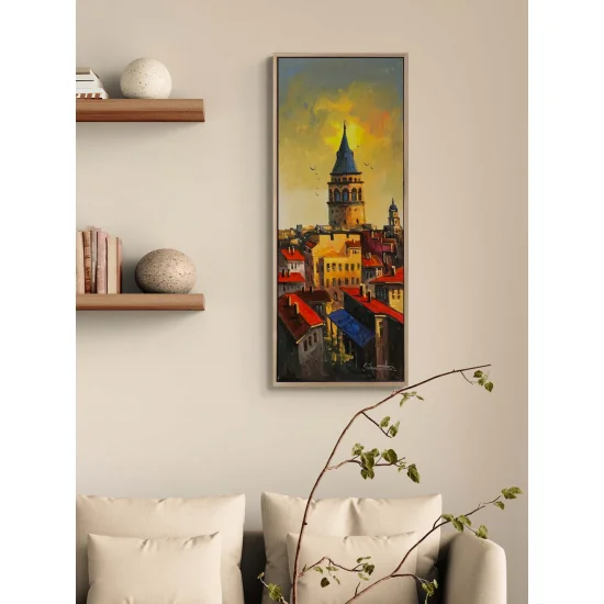 Galata’dan Bakış Yağlı Boya Tablosu