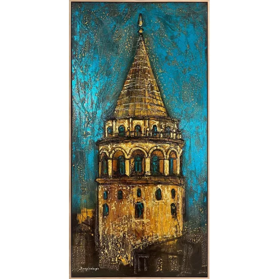 Majesty of Galata Tower Oil Painting