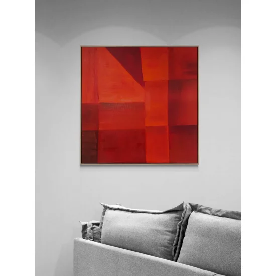 Kırmızının İzinde Yağlı Boya Tablosu