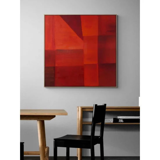 Kırmızının İzinde Yağlı Boya Tablosu