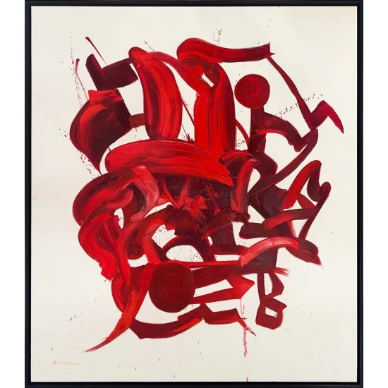 Kırmızı Harmoni Yağlı Boya Tablosu