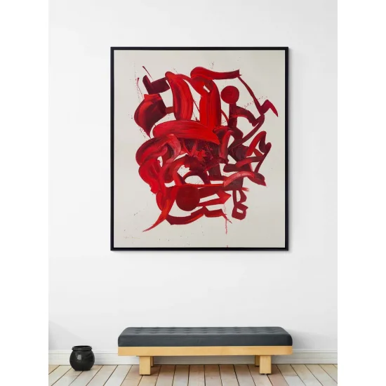 Kırmızı Harmoni Yağlı Boya Tablosu