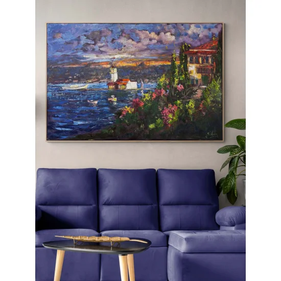 Kız Kulesinde Huzur Yağlı Boya Tablosu