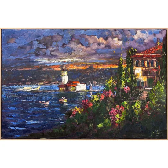 Kız Kulesinde Huzur Yağlı Boya Tablosu