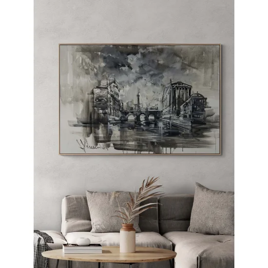 Sisler Arasında Şehir Yağlı Boya Tablosu