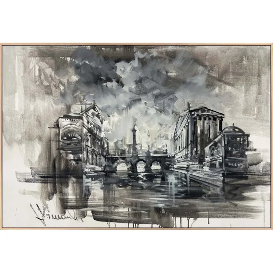 Sisler Arasında Şehir Yağlı Boya Tablosu