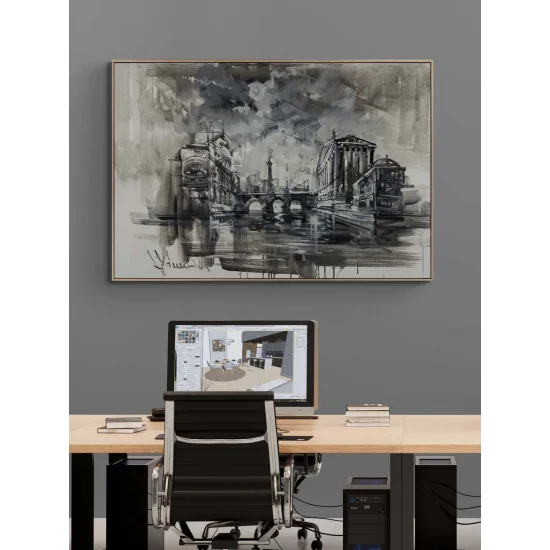 Sisler Arasında Şehir Yağlı Boya Tablosu