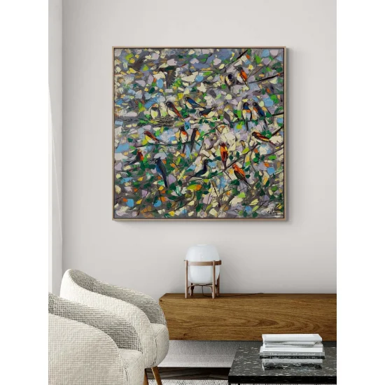 Daldaki Kırlagıçlar Yağlı Boya Tablosu