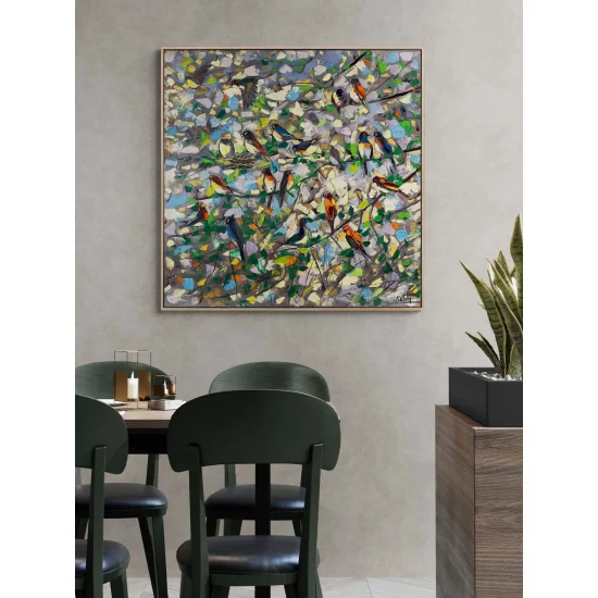 Daldaki Kırlagıçlar Yağlı Boya Tablosu