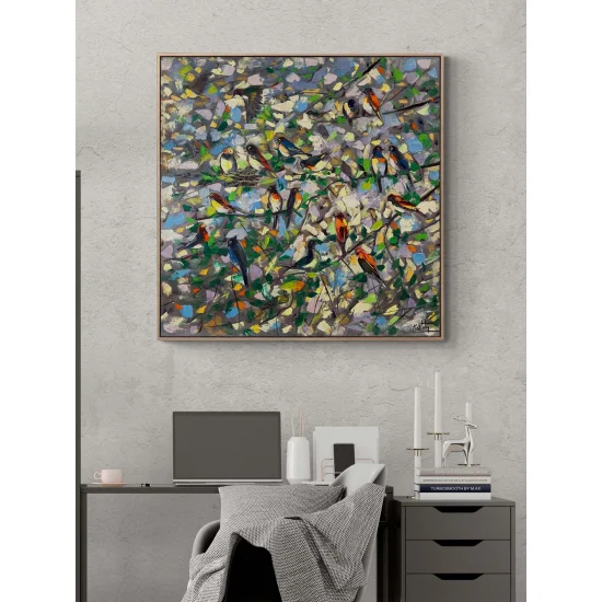 Daldaki Kırlagıçlar Yağlı Boya Tablosu