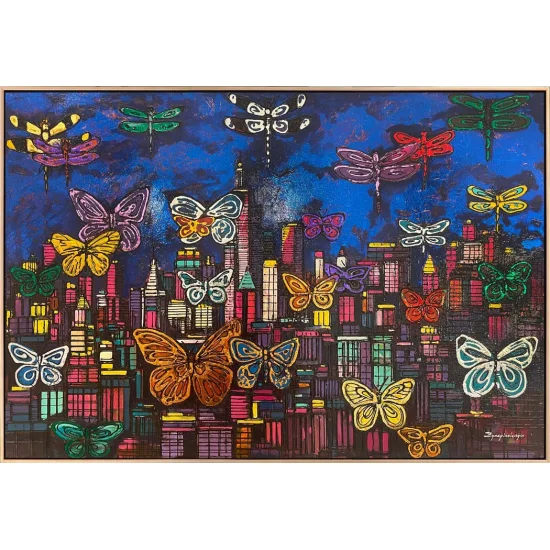 Butterflies of the Modern City Oil Painting
