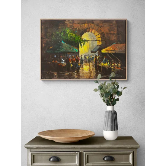 A Morning at the Market Oil Painting