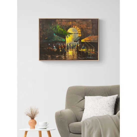 A Morning at the Market Oil Painting