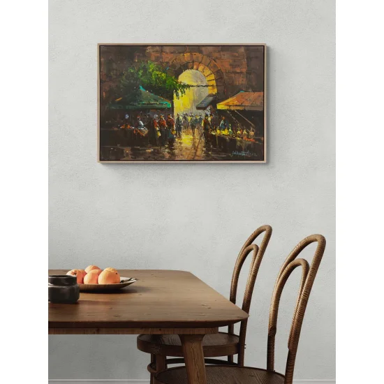 A Morning at the Market Oil Painting