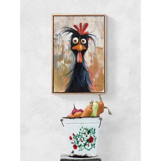 Confused Chicken Oil Painting