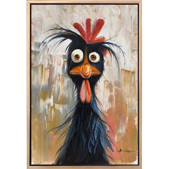 Confused Chicken Oil Painting