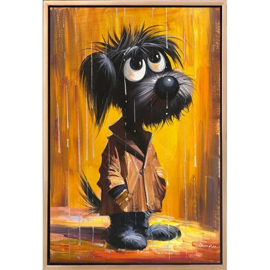 Cute Dog Oil Painting